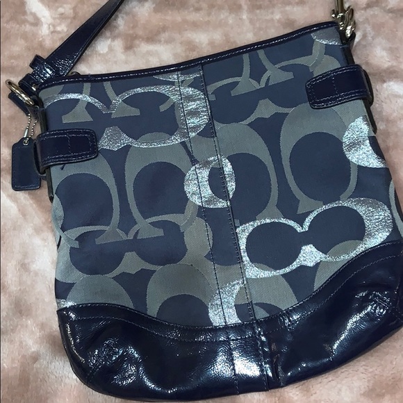 Navy Blue COACH Crossbody purse - Picture 4 of 8